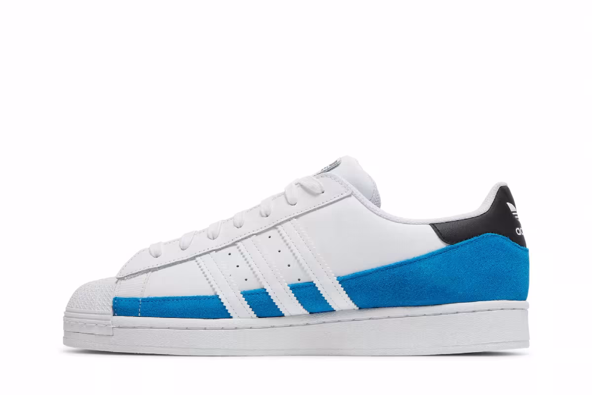 Adidas Superstar Bright Blue White, view 4