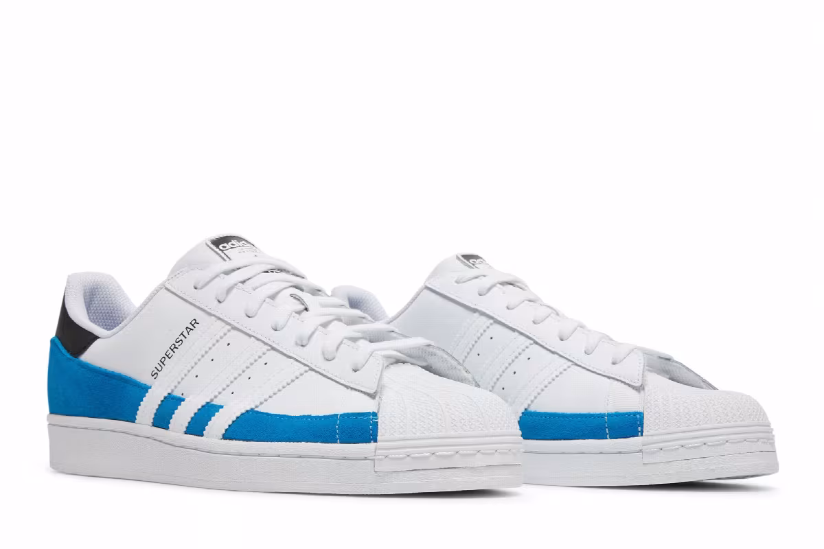 Adidas Superstar Bright Blue White, view 9