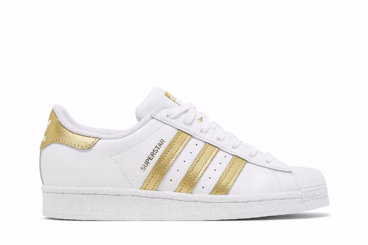 adidas Women's Superstar White Gold Metallic, view 2