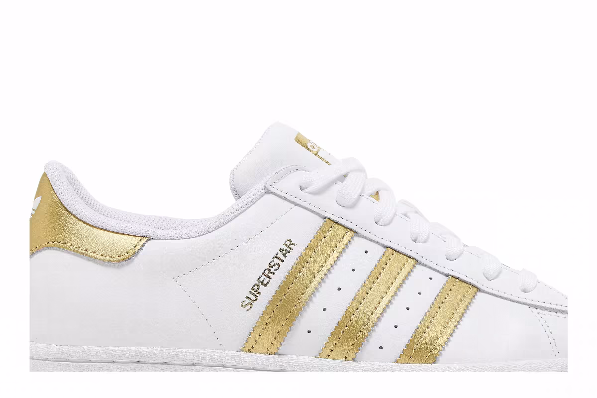 adidas Women's Superstar White Gold Metallic, view 3