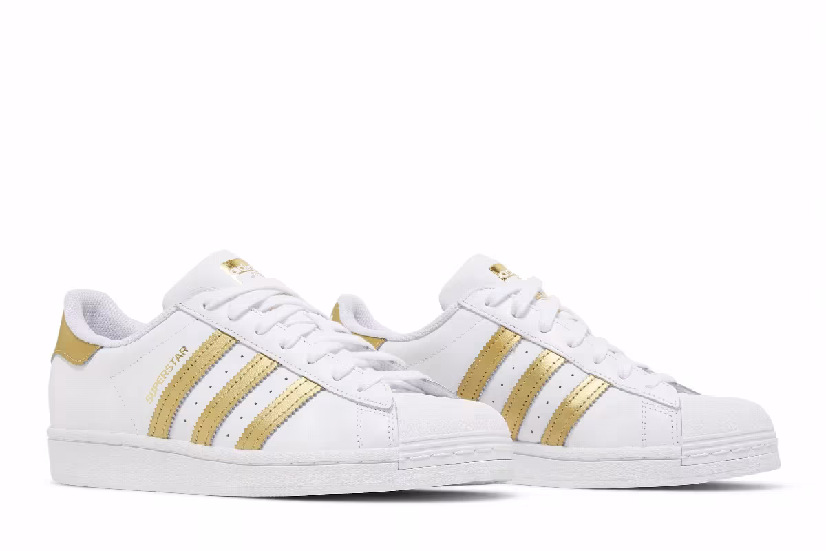 adidas Women's Superstar White Gold Metallic, view 9
