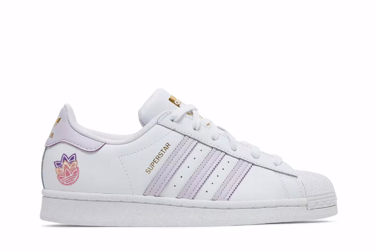 Adidas Women's Superstar White Purple Tint, view 2