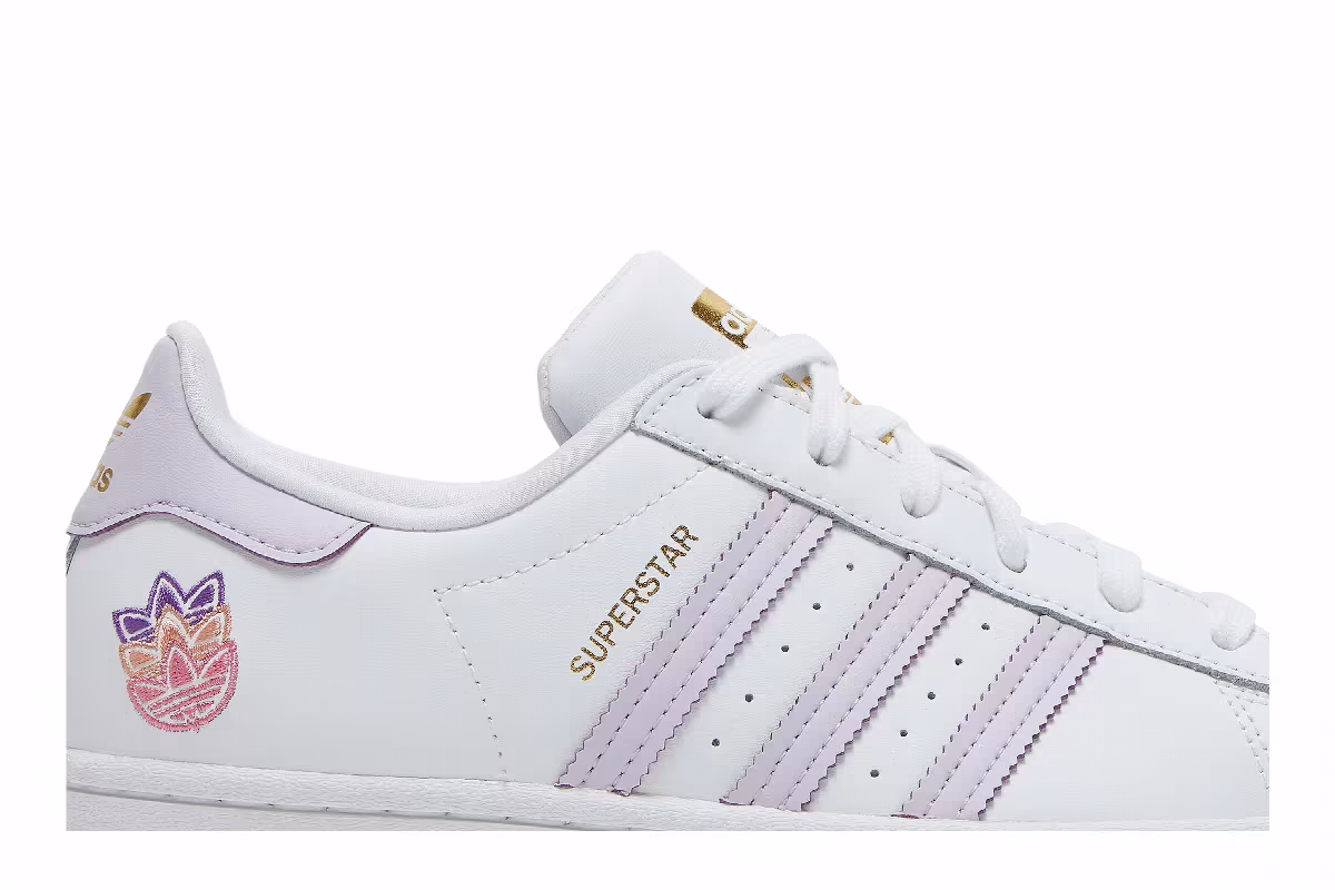Adidas Women's Superstar White Purple Tint, view 3