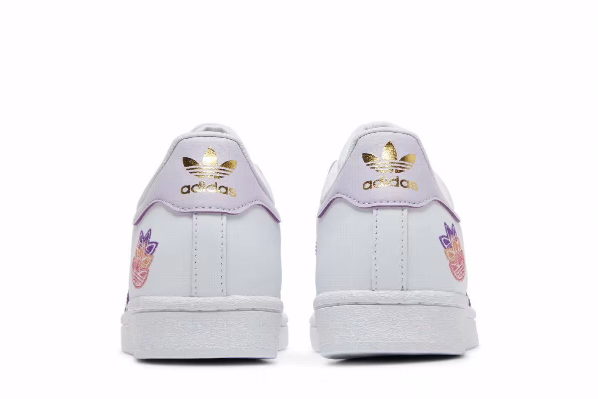 Adidas Women's Superstar White Purple Tint, view 7