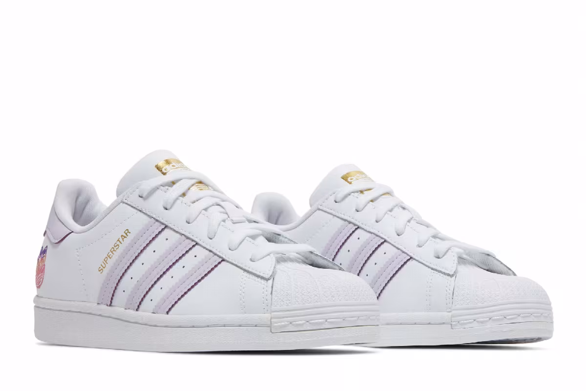 Adidas Women's Superstar White Purple Tint, view 9