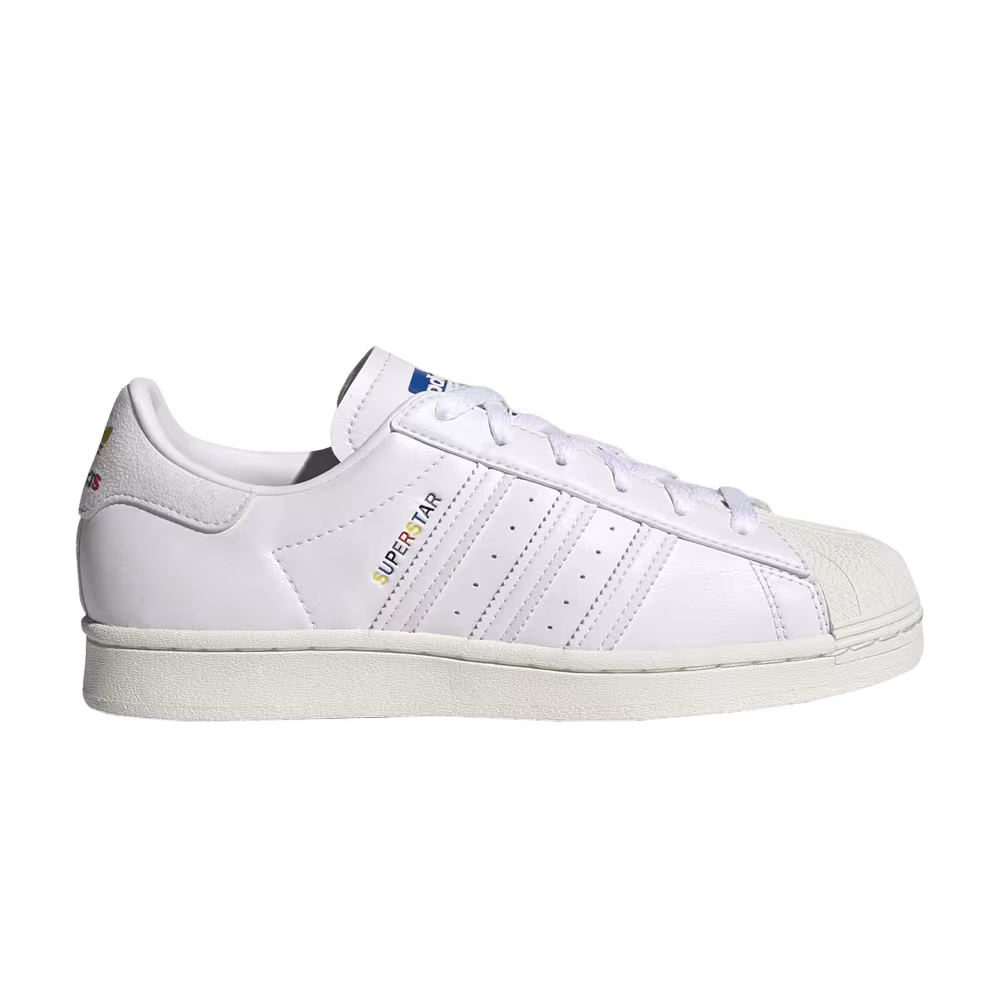 Adidas Women's Superstar White Rainbow Logo