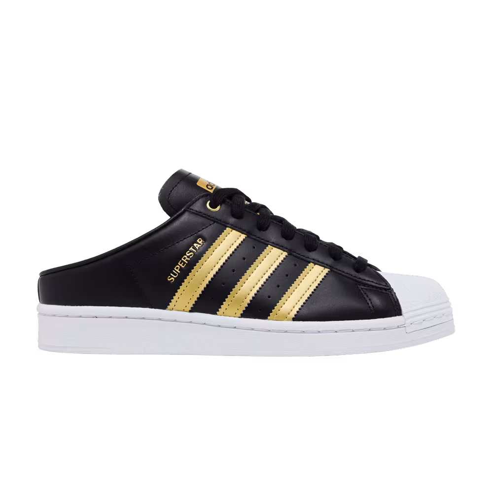 Adidas Women's Superstar Mule Black Gold Metallic