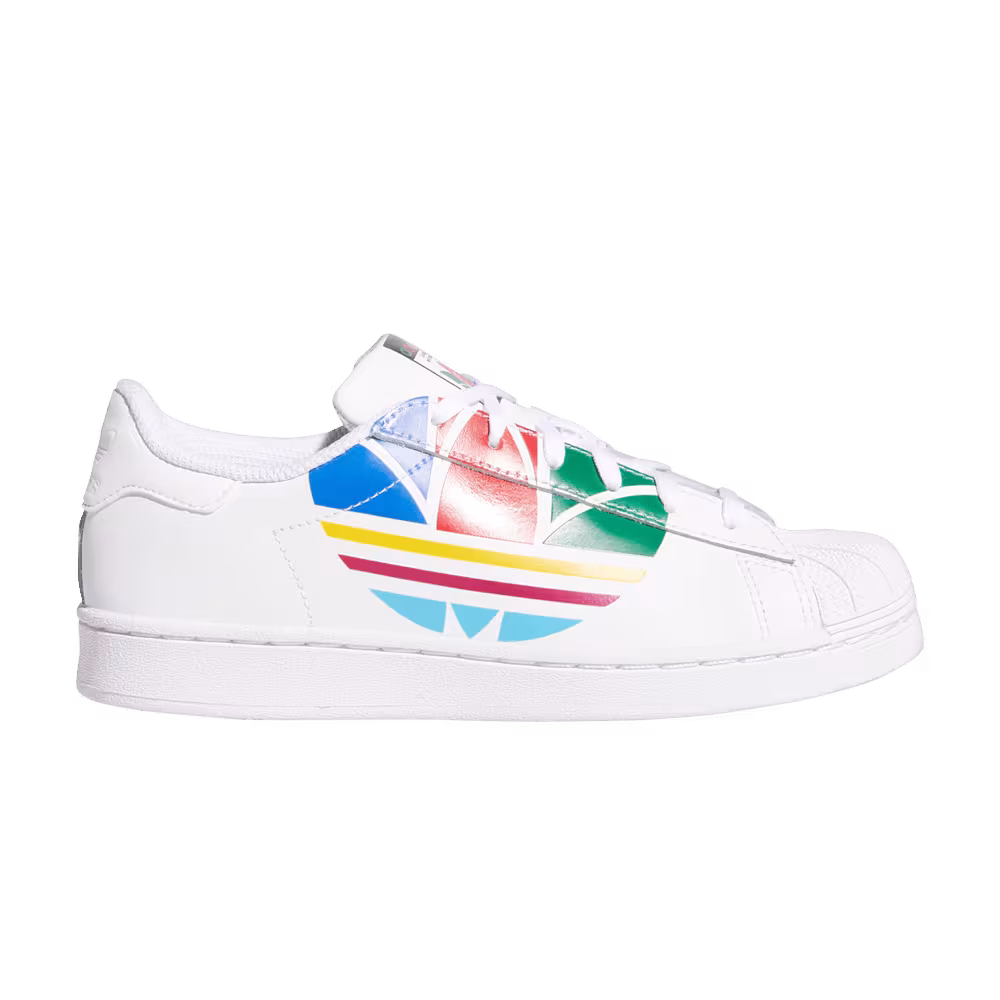 Adidas Superstar Pure J Colorful Trefoil - Cloud White