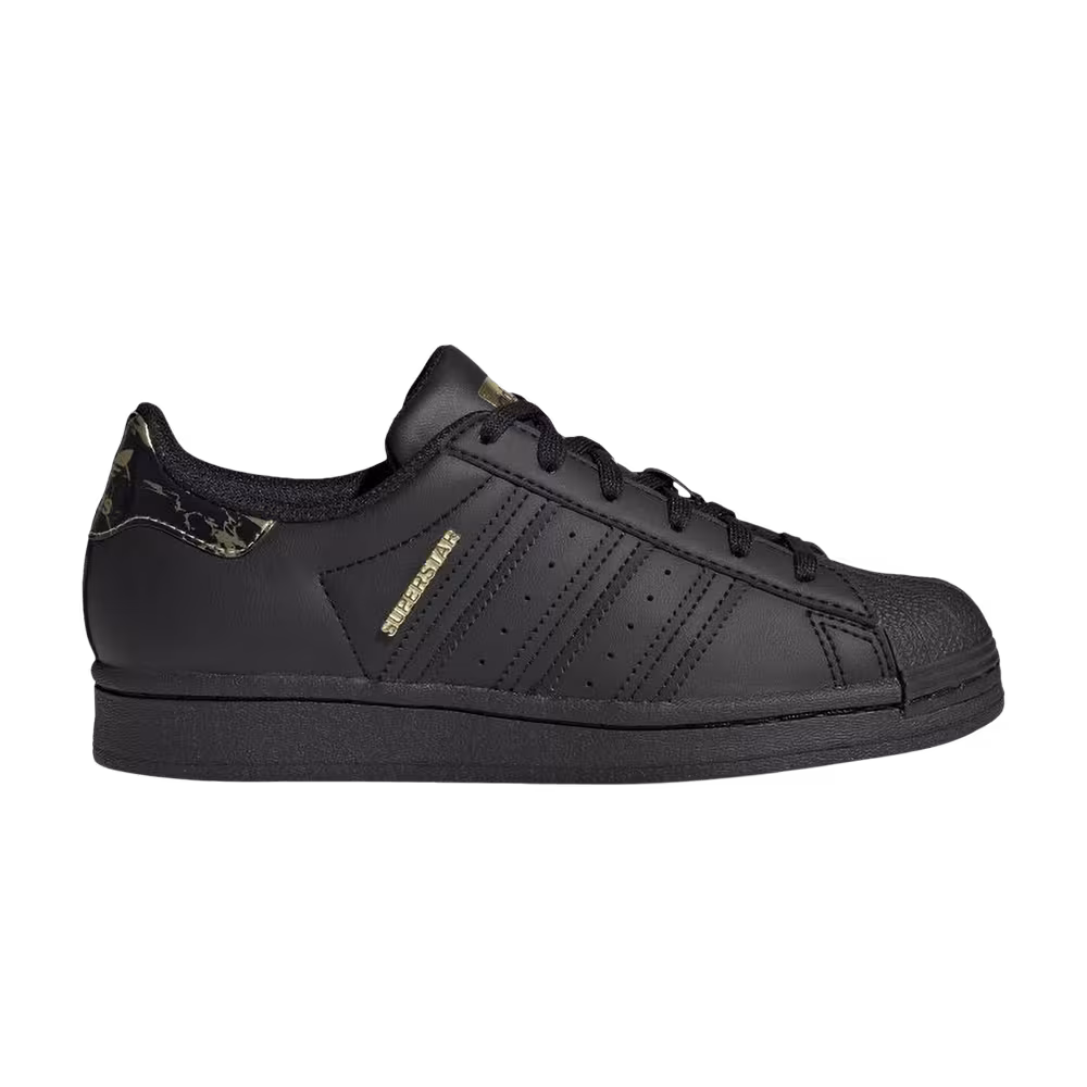 Adidas Superstar J Black Gold Metallic