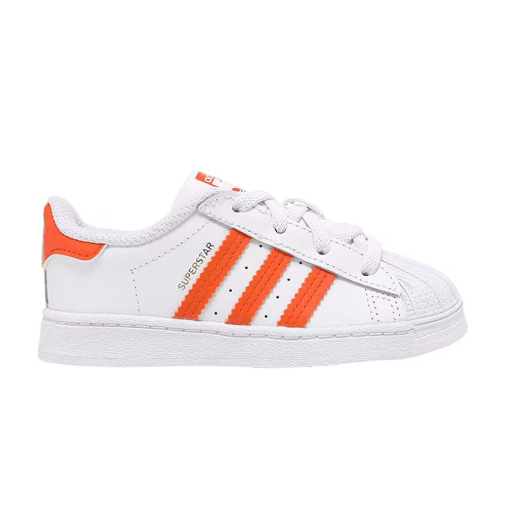 Adidas Superstar Infant White Orange