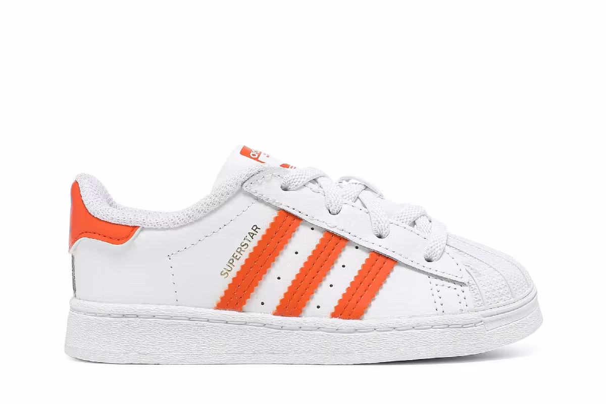 Adidas Superstar Infant White Orange, view 2