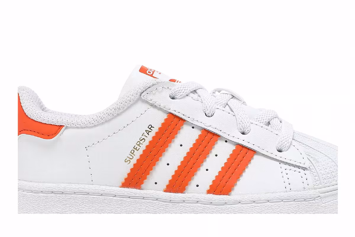 Adidas Superstar Infant White Orange, view 3
