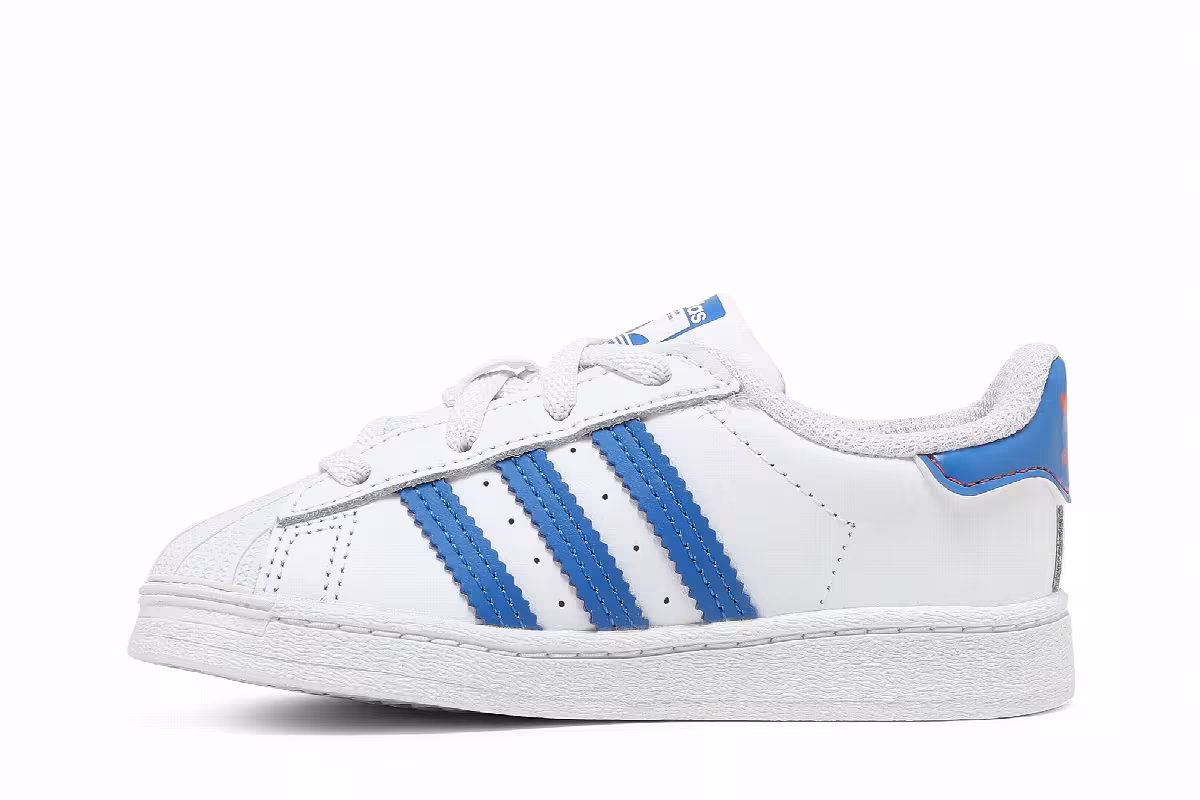 Adidas Superstar Infant White Orange, view 4