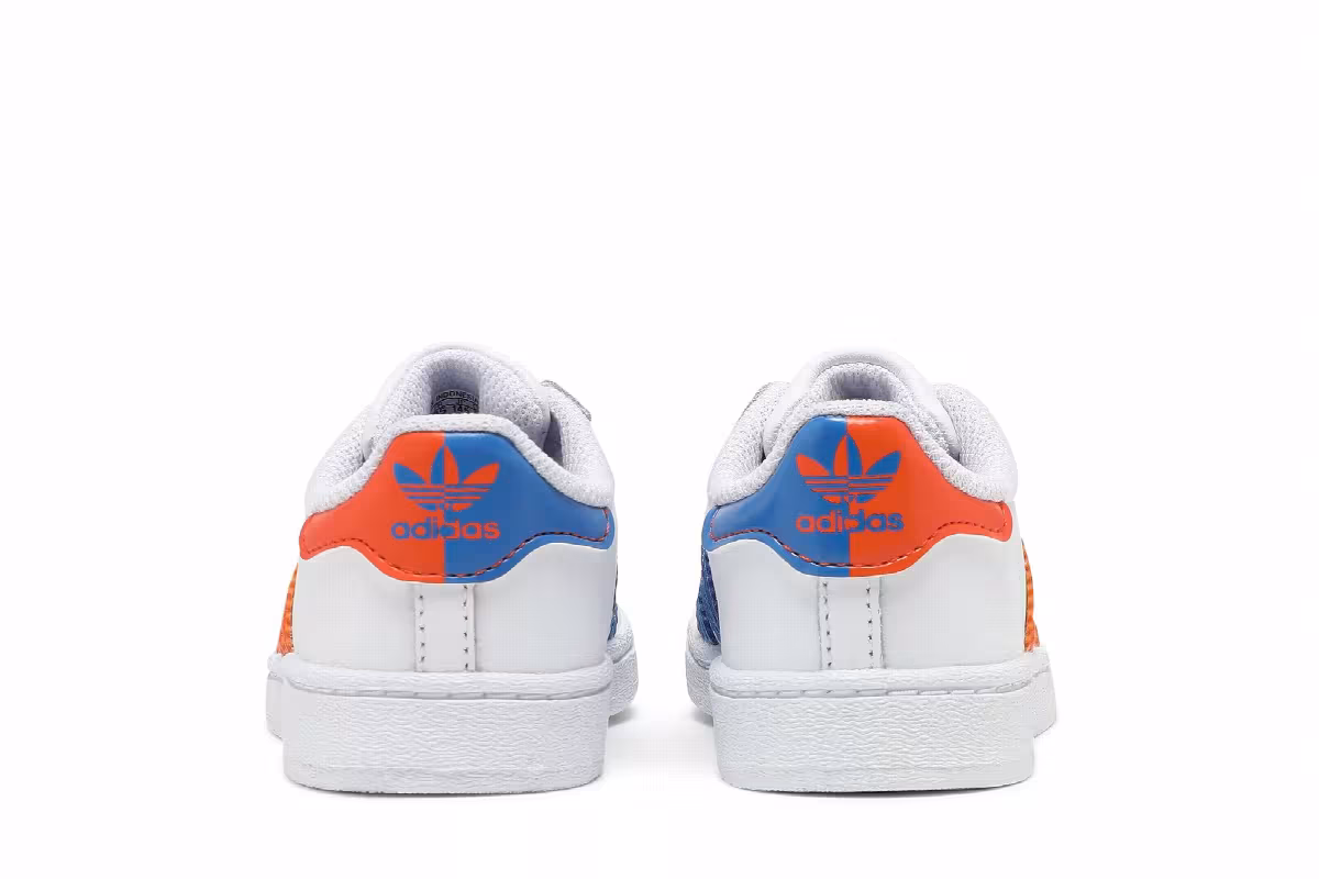 Adidas Superstar Infant White Orange, view 7