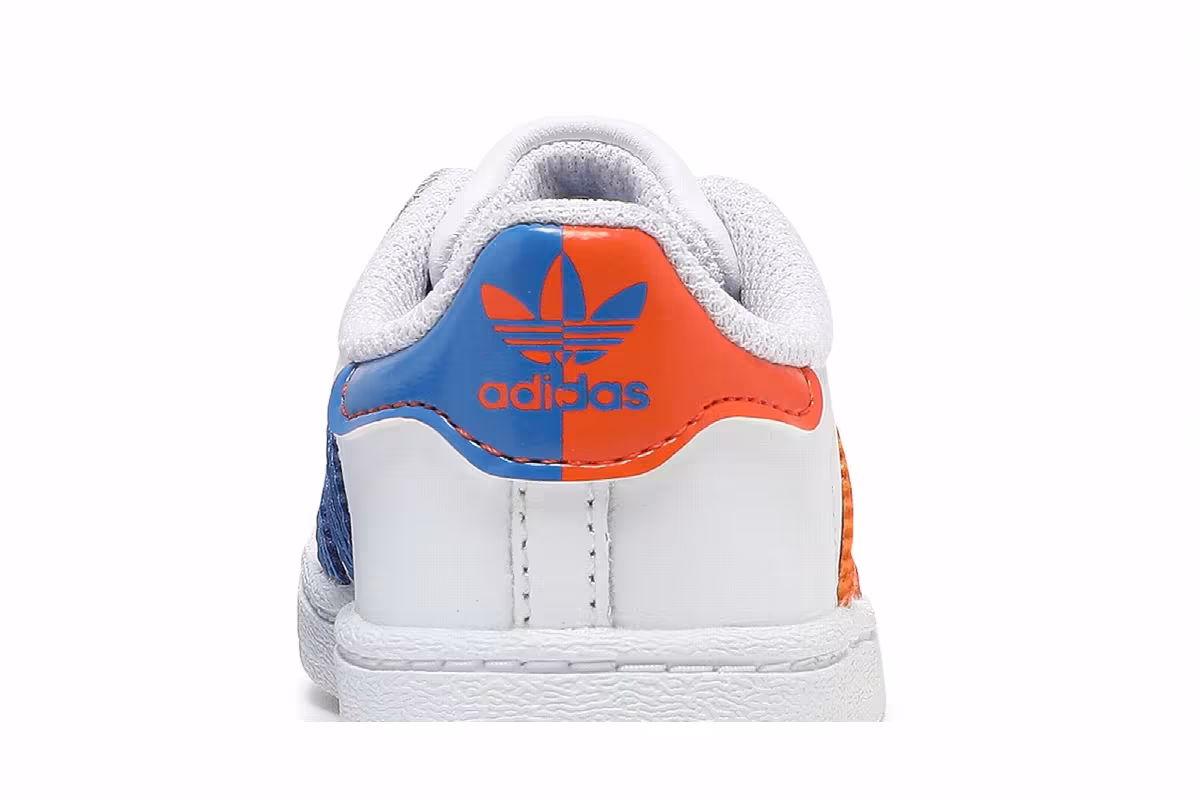 Adidas Superstar Infant White Orange, view 8
