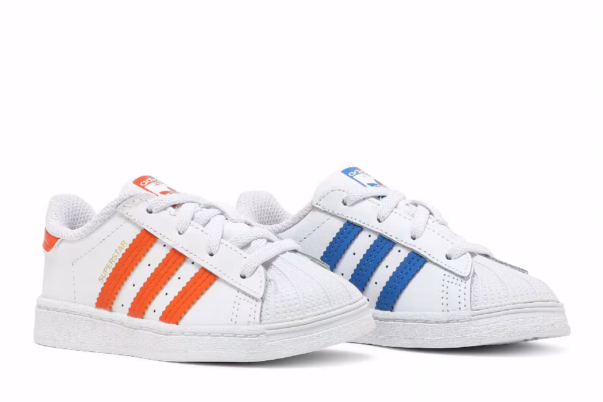 Adidas Superstar Infant White Orange, view 9