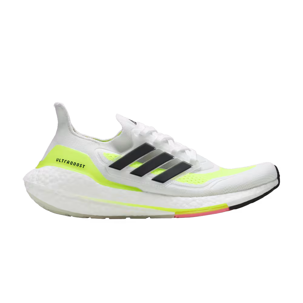 adidas UltraBoost 21 White Solar Yellow