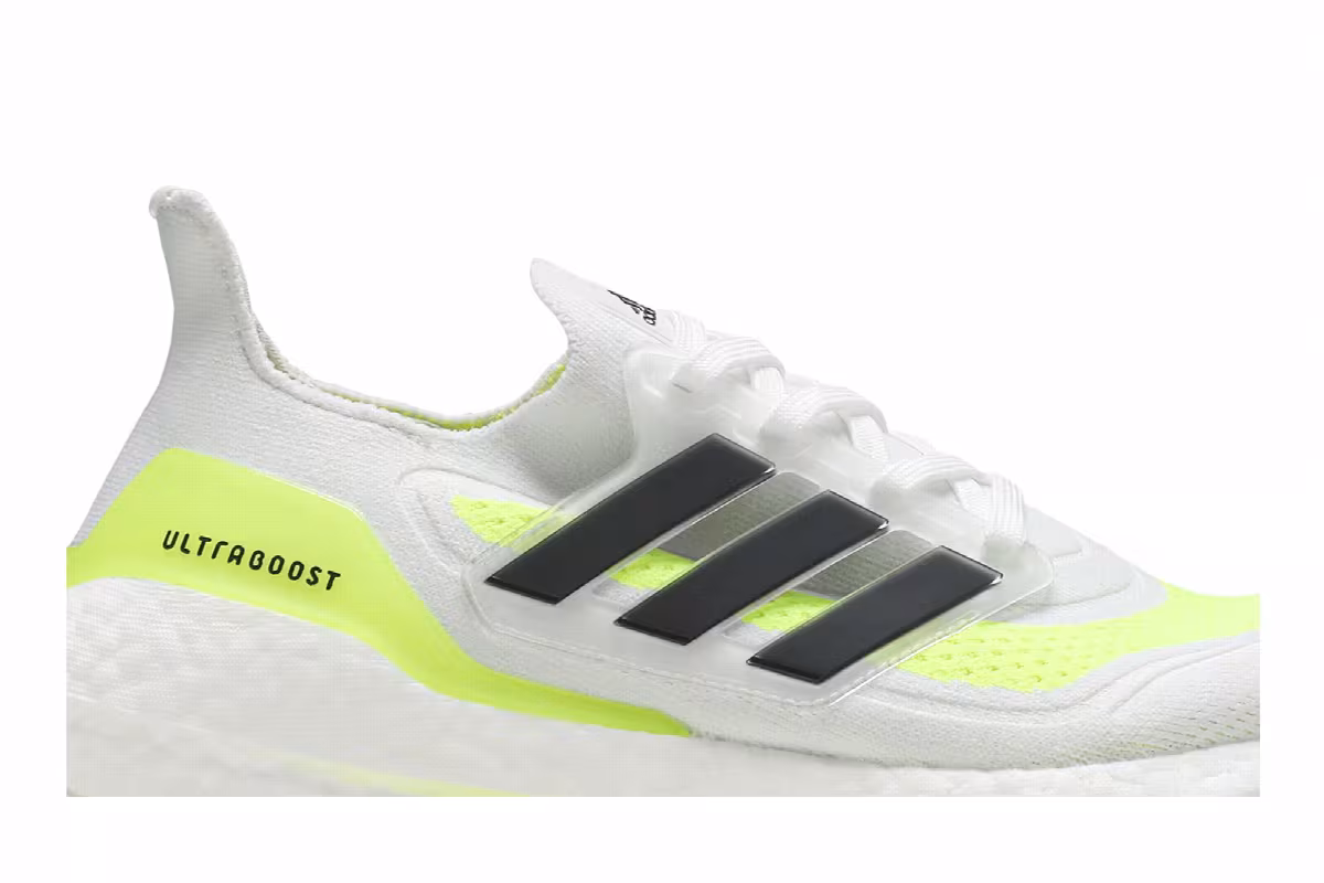 adidas UltraBoost 21 White Solar Yellow, view 3