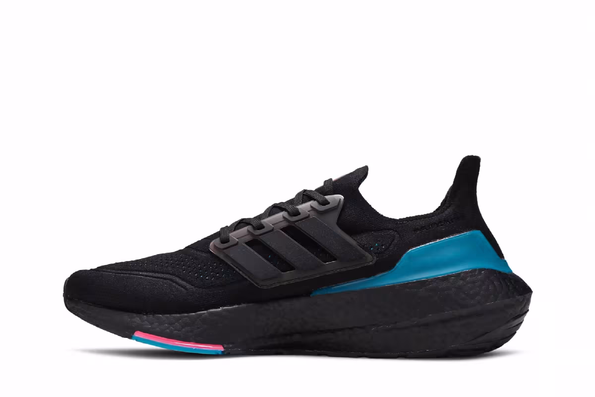 adidas UltraBoost 21 Black Active Teal, view 4