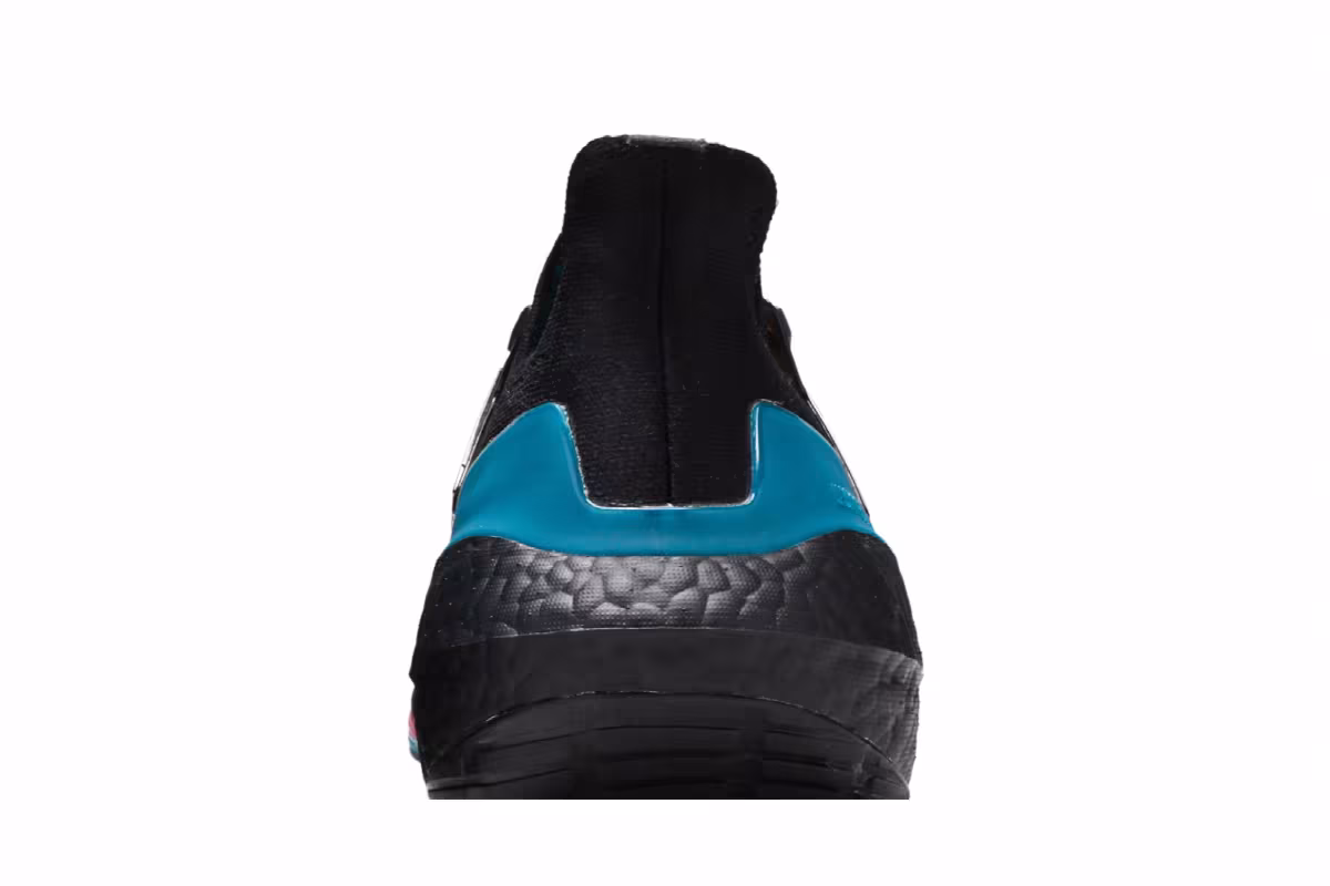 adidas UltraBoost 21 Black Active Teal, view 8