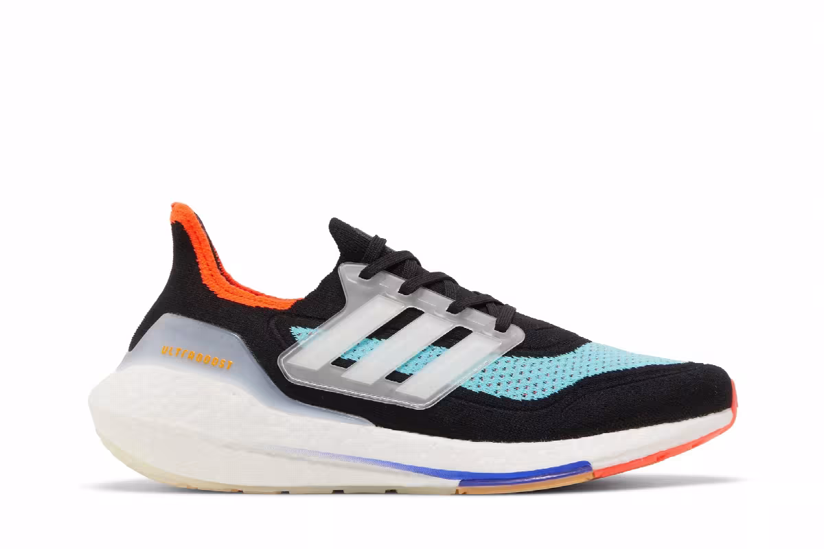 Adidas UltraBoost 21 Black Pulse Aqua, view 2