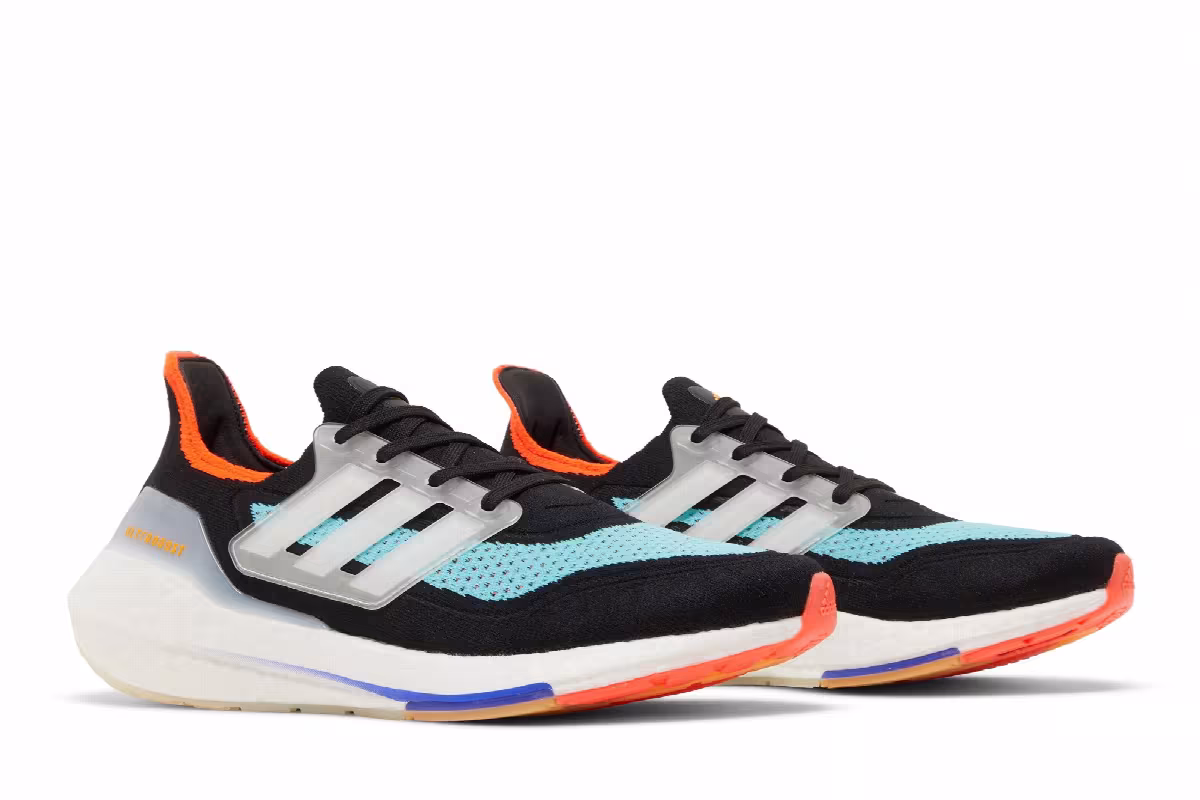 Adidas UltraBoost 21 Black Pulse Aqua, view 9