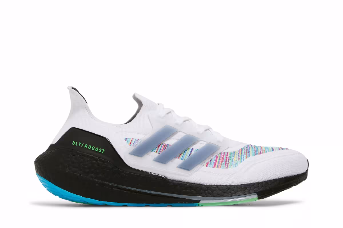 adidas UltraBoost 21 White Screaming Green, view 2