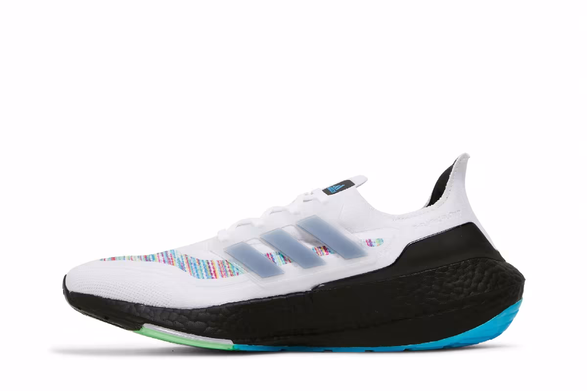 adidas UltraBoost 21 White Screaming Green, view 4