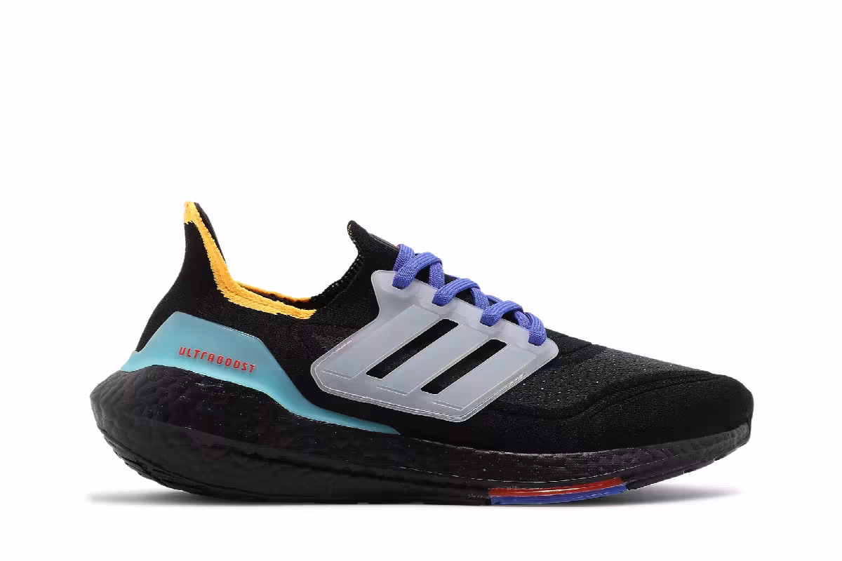 adidas UltraBoost 21 Black Pulse Aqua, view 2