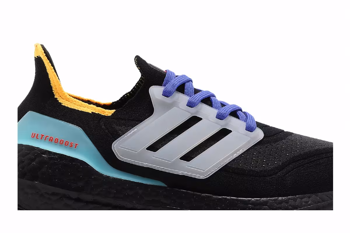 adidas UltraBoost 21 Black Pulse Aqua, view 3