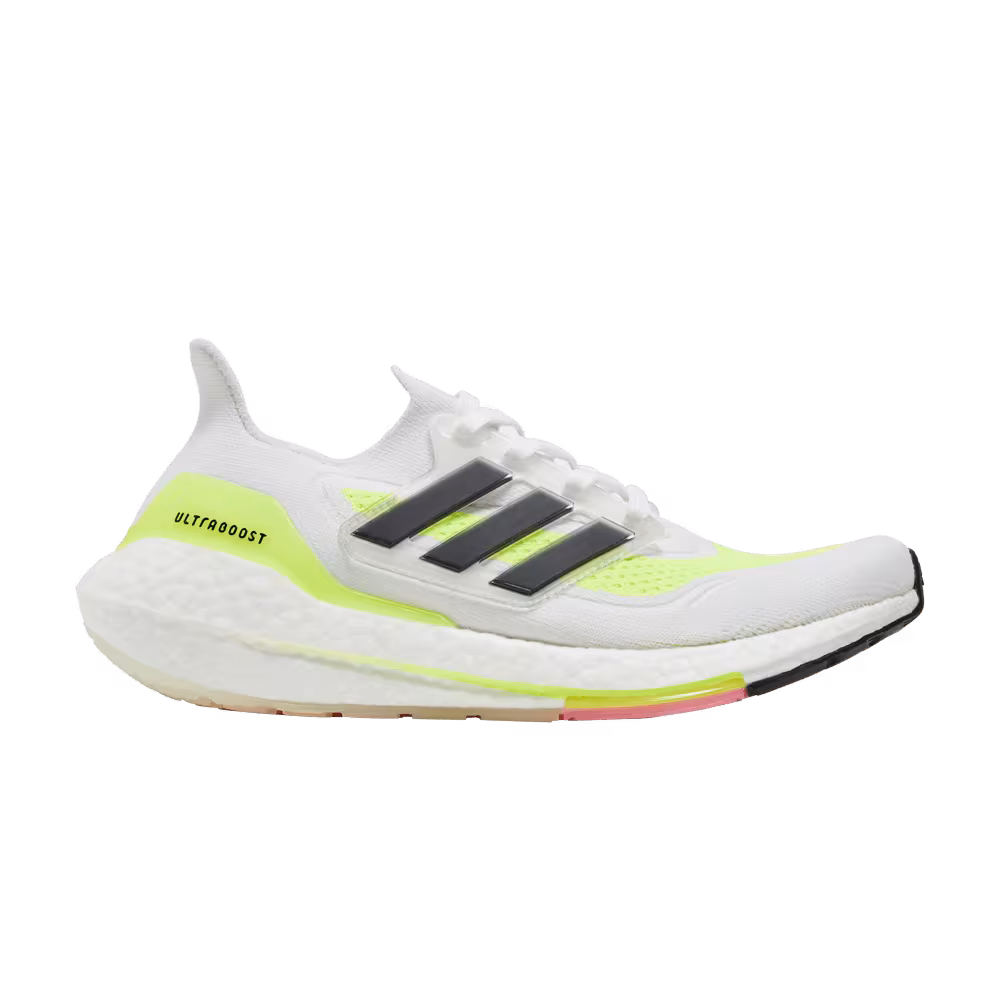 adidas Women's UltraBoost 21 White Solar Yellow