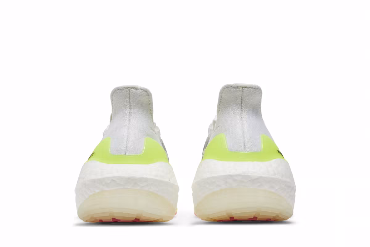 adidas Women's UltraBoost 21 White Solar Yellow, view 7