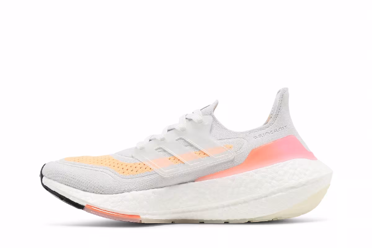 adidas Women's UltraBoost 21 White Acid Orange, view 4