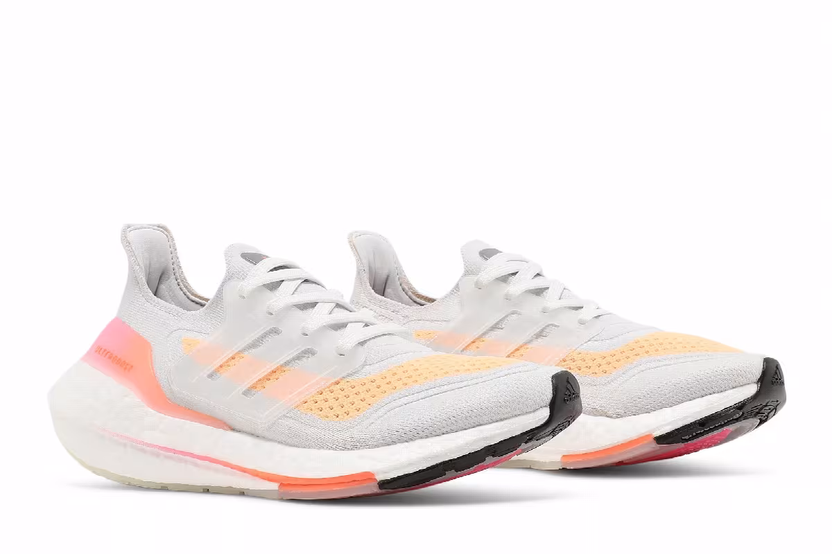 adidas Women's UltraBoost 21 White Acid Orange, view 9