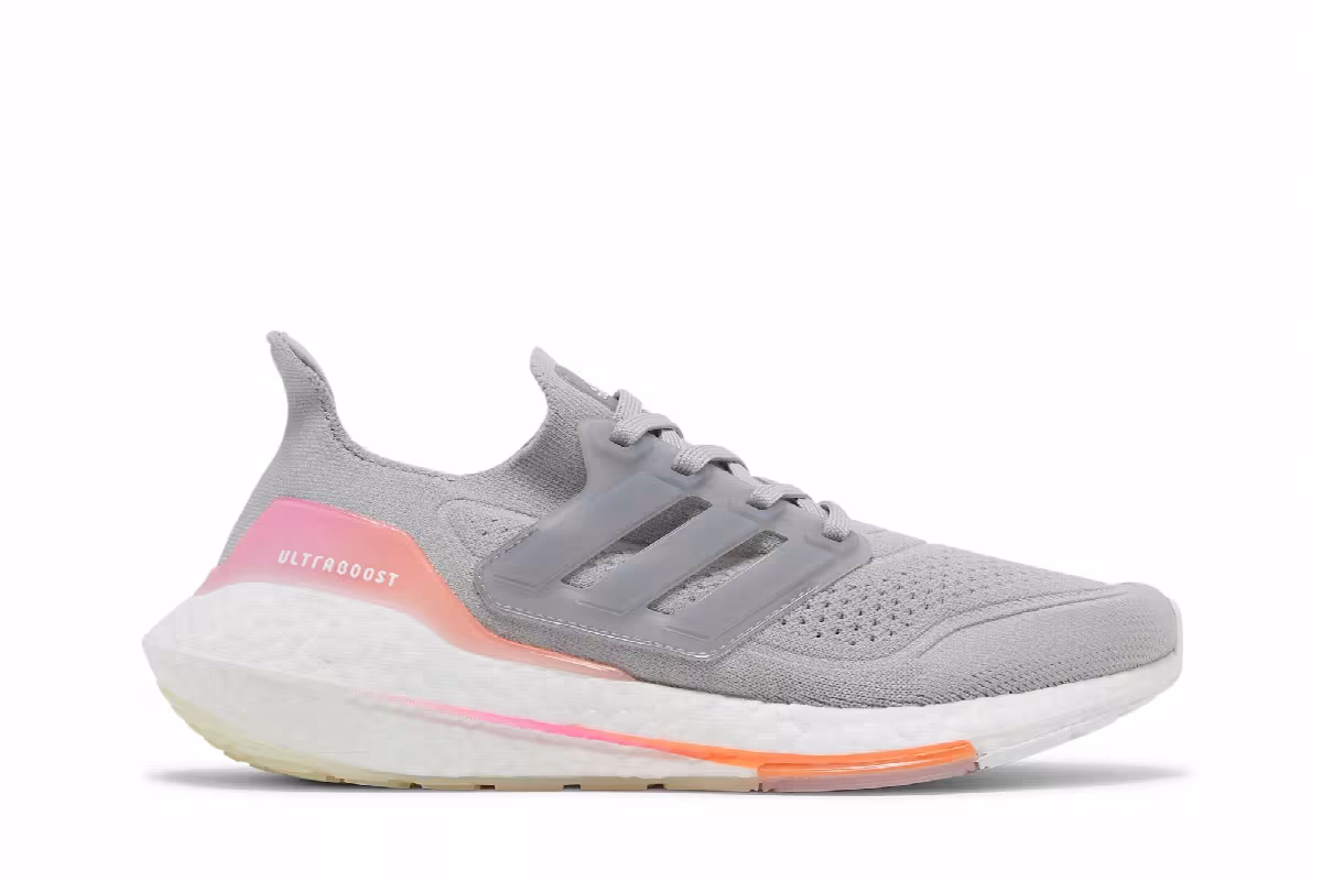 Adidas Women's UltraBoost 21 Grey Screaming Orange, view 2