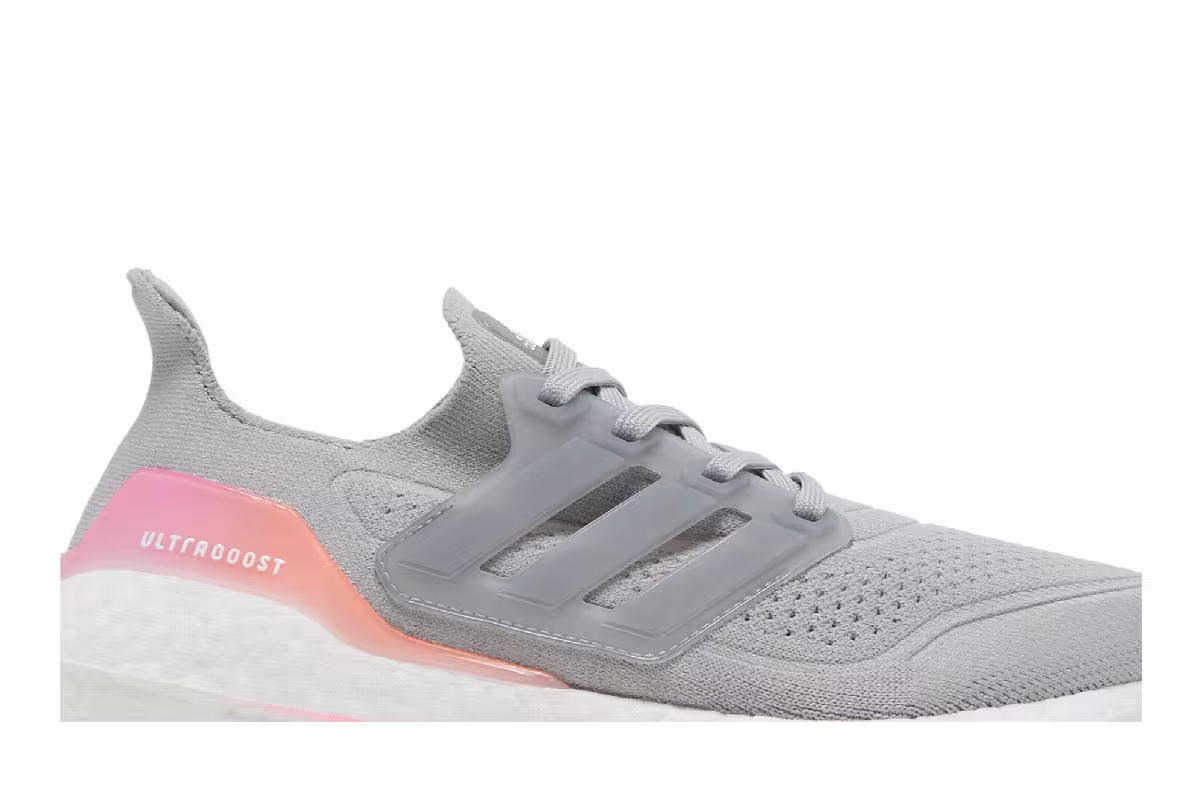 Adidas Women's UltraBoost 21 Grey Screaming Orange, view 3
