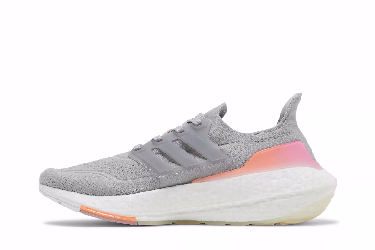 Adidas Women's UltraBoost 21 Grey Screaming Orange, view 4