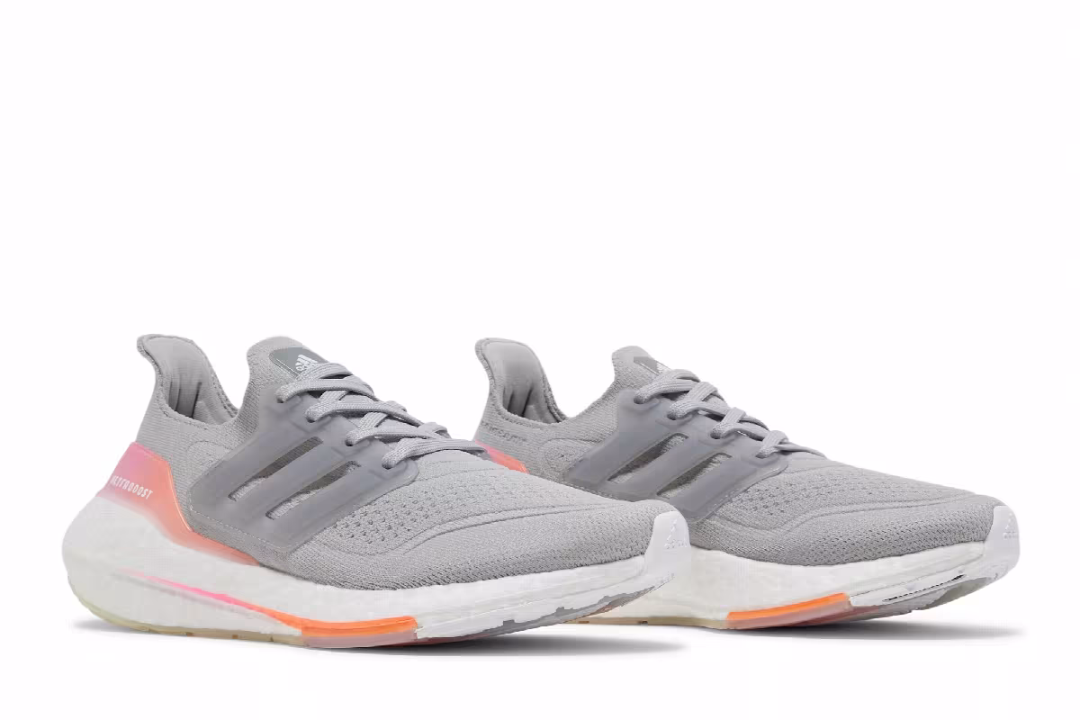 Adidas Women's UltraBoost 21 Grey Screaming Orange, view 9