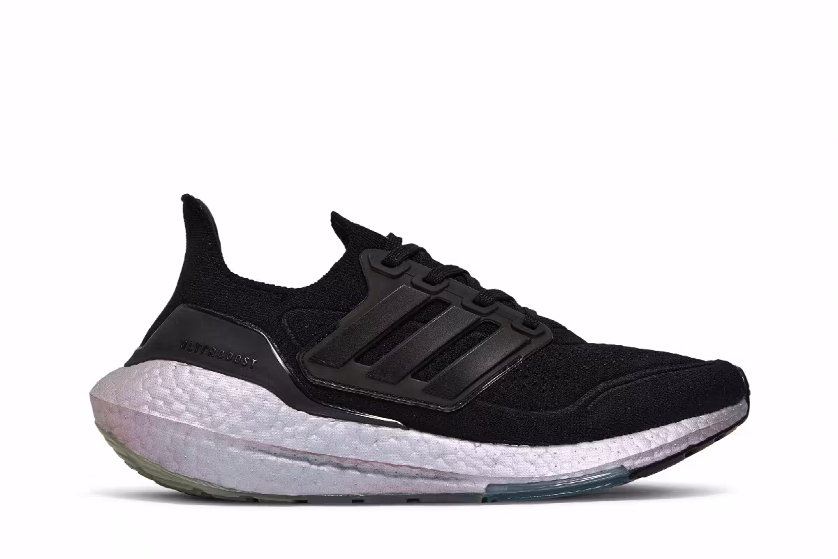 adidas Women's UltraBoost 21 Black Blue Oxide, view 2