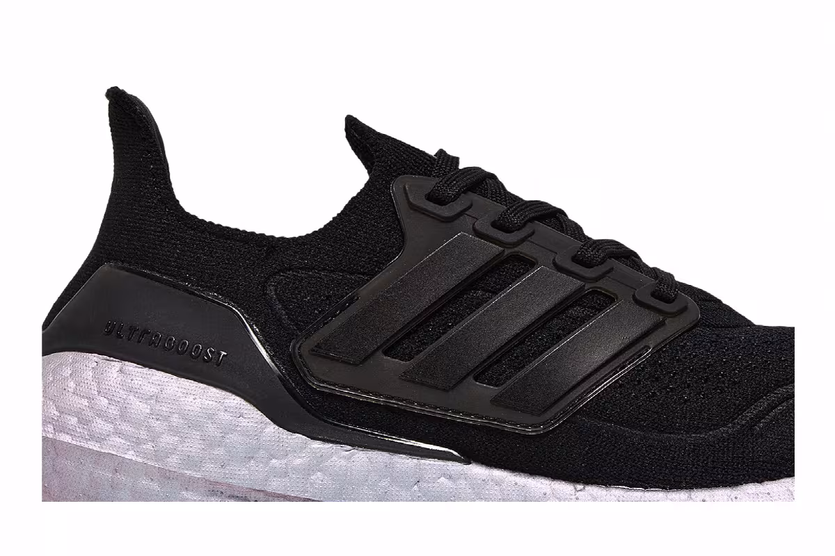 adidas Women's UltraBoost 21 Black Blue Oxide, view 3