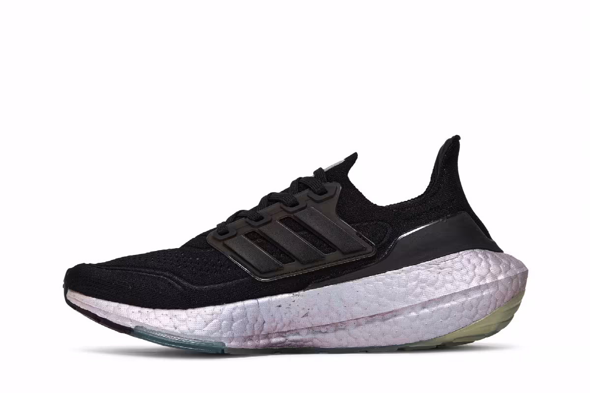 adidas Women's UltraBoost 21 Black Blue Oxide, view 4
