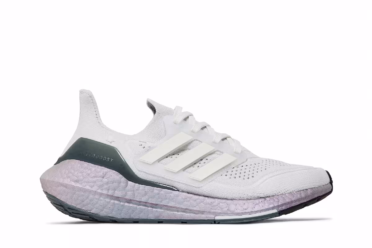 Adidas UltraBoost 21 J Crystal White Silver, view 2