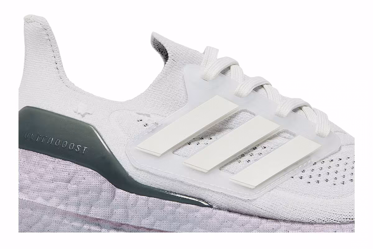 Adidas UltraBoost 21 J Crystal White Silver, view 3