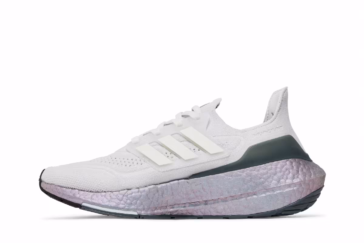 Adidas UltraBoost 21 J Crystal White Silver, view 4