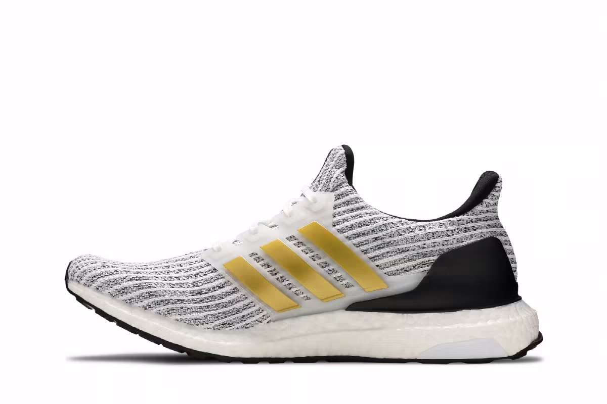 adidas UltraBoost White Gold Metallic, view 4