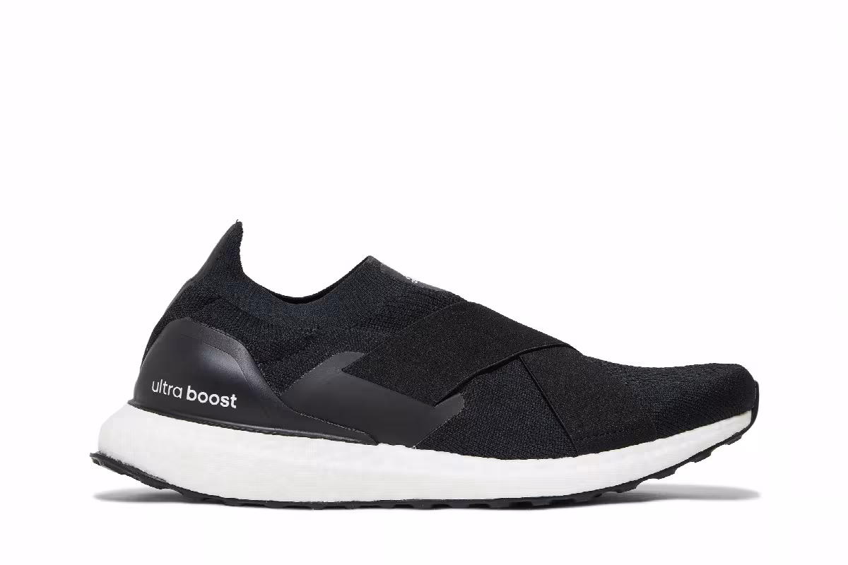 adidas Women's UltraBoost Slip-On DNA Black Acid Orange, view 2