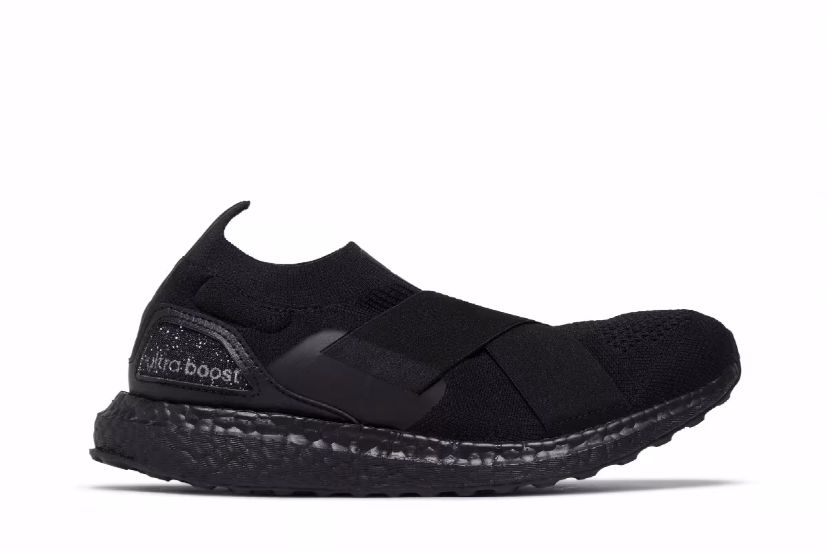 Swarovski x adidas Women's UltraBoost Slip-On DNA Triple Black, view 2