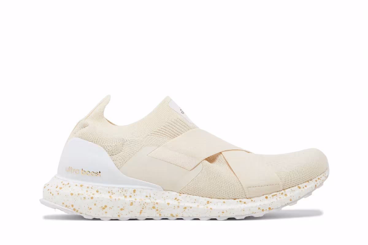 Adidas Women's UltraBoost Slip-On DNA Wonder White Gold Metallic, view 2
