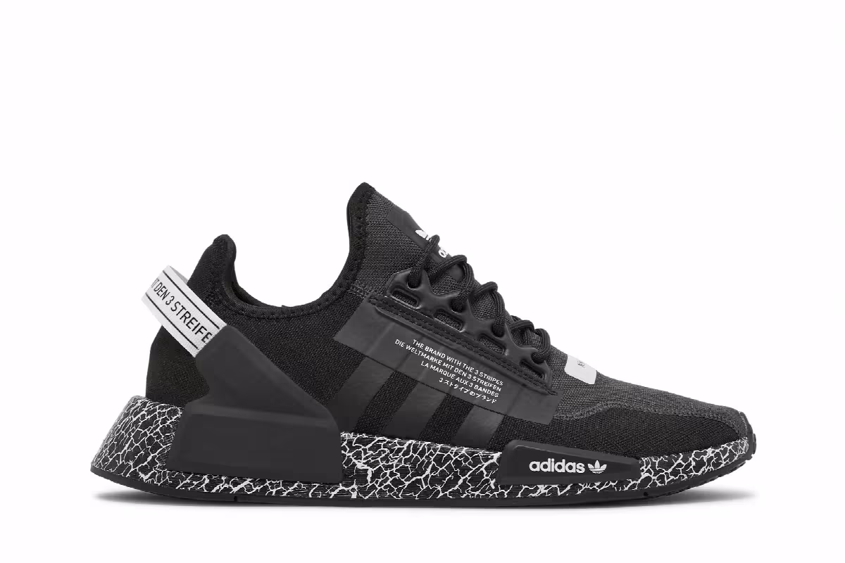 Adidas NMD_R1 V2 Crackled - Black Carbon, view 2