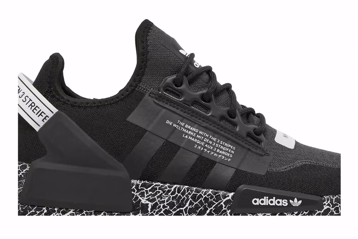 Adidas NMD_R1 V2 Crackled - Black Carbon, view 3